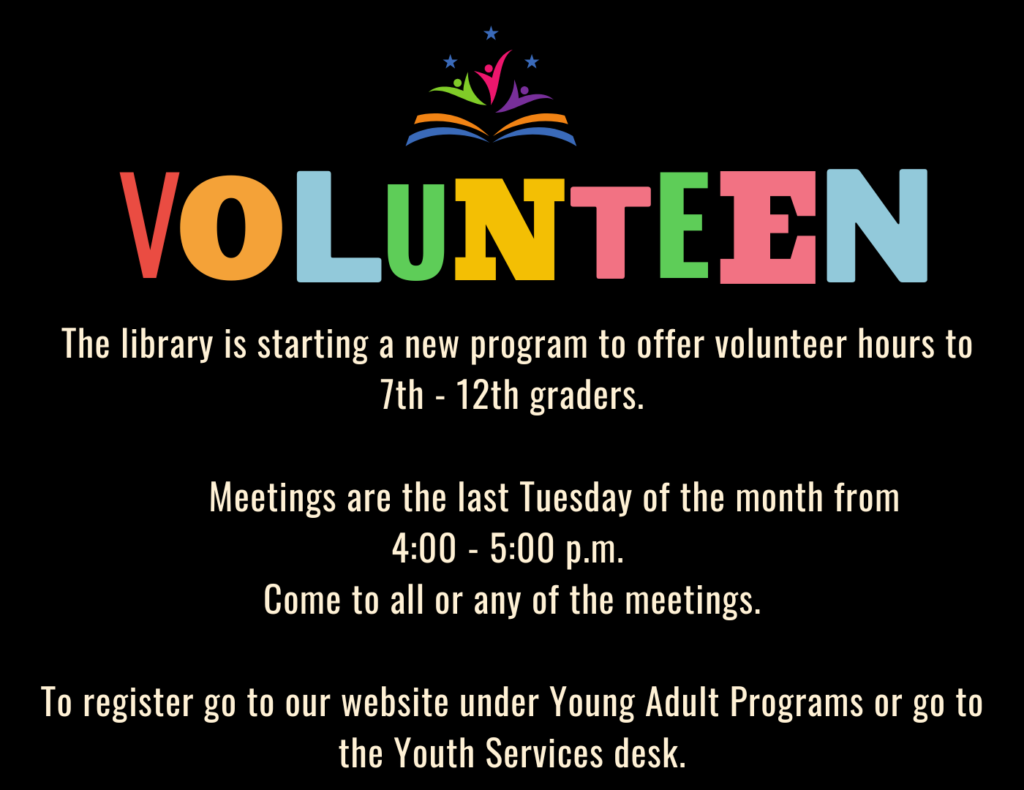 volunteer time at the library for teens
