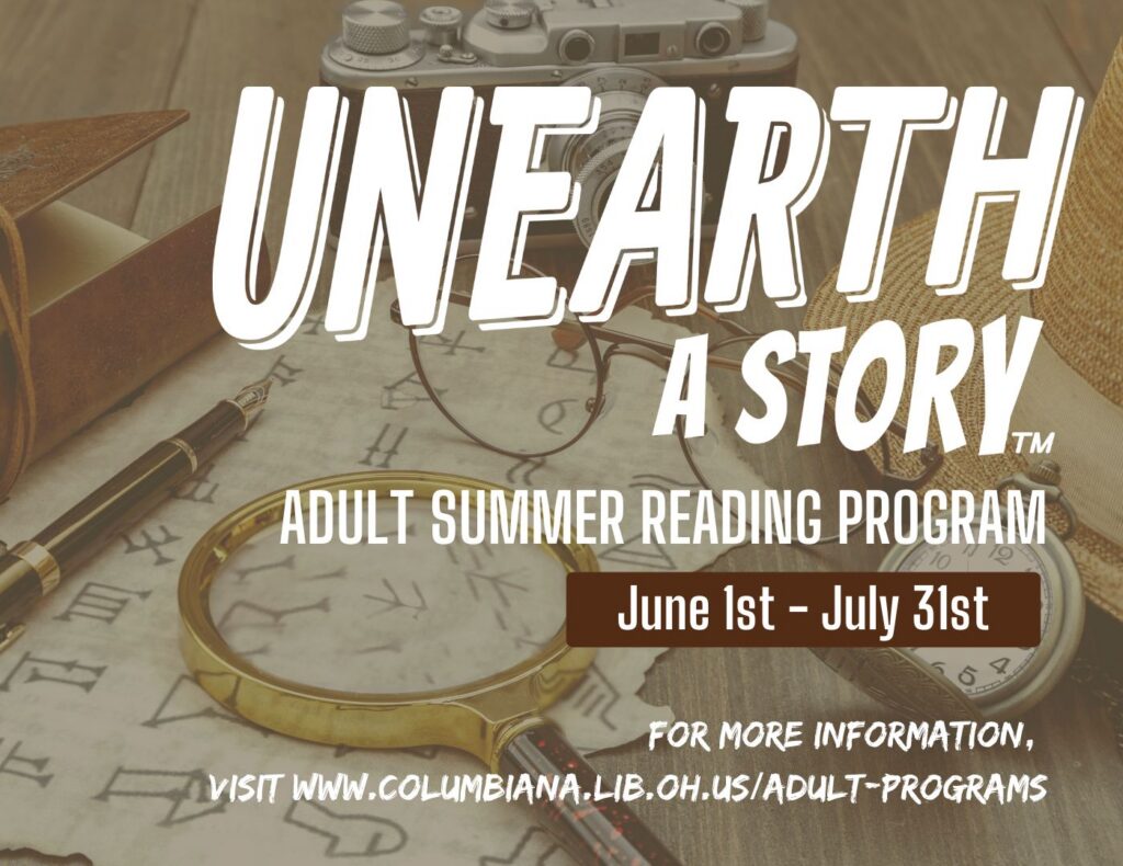 Adults can track their reading and earn prizes during our Adult Summer Reading Program from June 1st through July 31st.